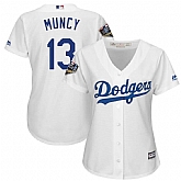 Women Dodgers 13 Max Muncy White 2018 World Series Cool Base Player Jersey Dzhi,baseball caps,new era cap wholesale,wholesale hats